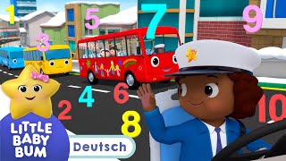 10 kleine Busse | Kinderanimationen | Kinderlieder | Kind lernt | Deutsche Kindererziehung 🇩🇪