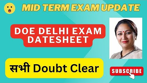 😱Doe Delhi mid term exam datesheet 2025-26 | class 3rd to 12th midterm datesheet 2025 | doe Exam