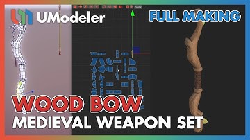3D Modeling in Unity - Full Making Video of Modeling & Unwrapping a Wood Bow of Medieval Weapon Set
