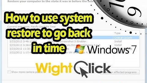 How to use system restore in Windows 7