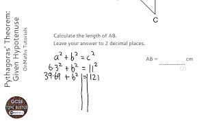 Pythagoras’ Theorem: Given Hypotenuse (Grade 4) - OnMaths GCSE Maths Revision