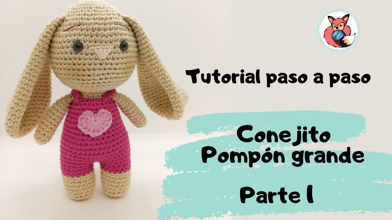 Пошаговое руководство: Большой кролик с помпоном, связанный крючком амигуруми / Часть 1