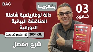 دالة لوغاريتمية شاملة  المناقشة البيانية الدورانية باك 2004 علوم (نسخة جديدة)