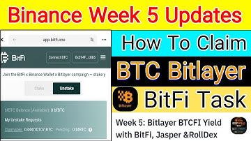 How to Unstake and Claim BTC Bitlayer | Unstake BitFi Week 5