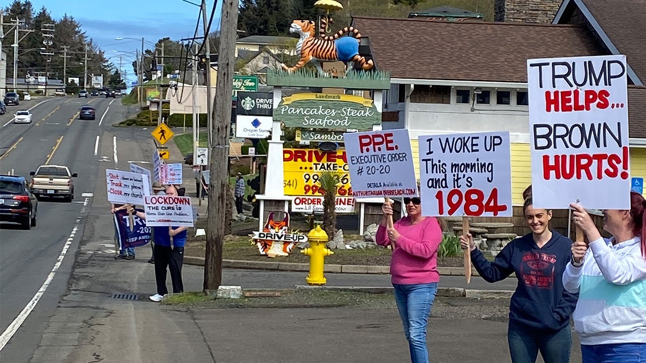 Lincoln City 'lockdown protesters' on Highway 101
