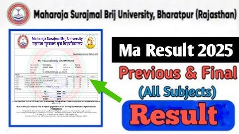 Msbu Ma Result 2025 |Msbu Ma Previous &Final Result 2025 |Brij University Ma Result |Msbu Result