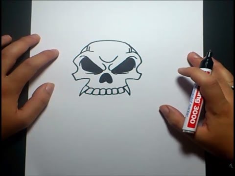 Como dibujar una calavera paso a paso 10 | How to draw a skull 10 - YouTube