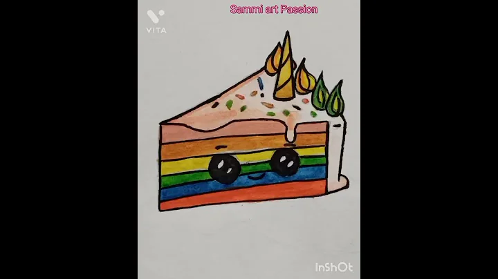 How to draw a unicorn  rainbow cake🍰slice easy and cute # shorts# sammi art Passion 🍰