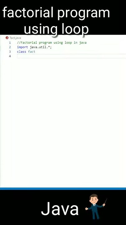 factorial program using loop in Java - YouTube