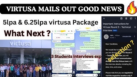 Virtusa Technical interview mails out|virtusa interview experience|virtusa Mails out Good News 2025