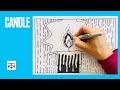 Easy and Striking candle 🕯️line drawing: learn to create this satisfying doodle drawing