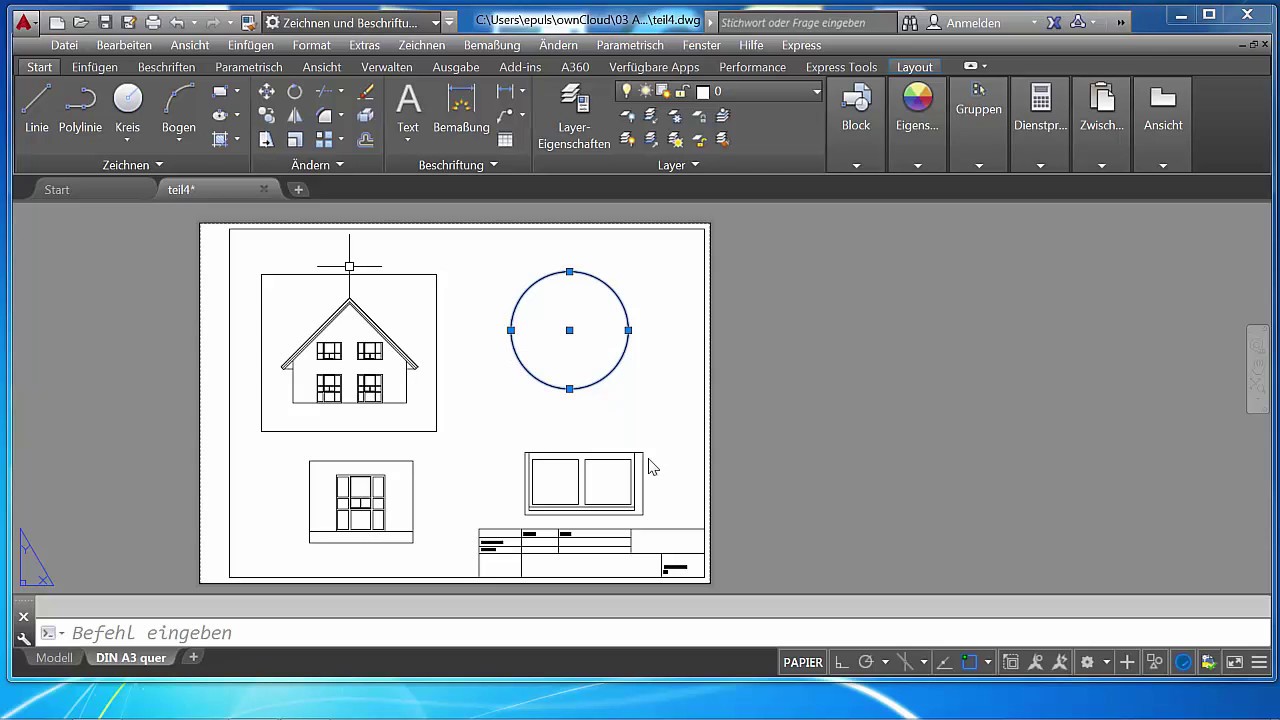 Autocad 16 Haus Ansicht Und Details Teil 4 Verschiedene Massstabe Youtube