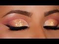 Soft Gold Glitter Cut Crease Makeup Tutorial (Hooded Eyes)