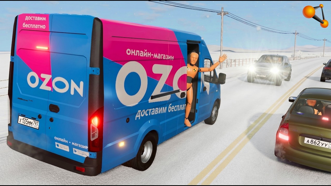 OZON ПОШЁЛ НА ОБГОН! НЕУДАЧНАЯ ДОСТАВКА ТОВАРА | BeamNG.drive