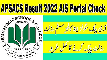 APSACS Result 2022 OUT @student apms pk
