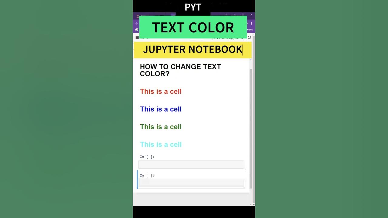 PYTHON| HOW TO CHANGE TEXT COLOR IN JUPYTER NOTRBOO| PYTHON FOR DATA ...