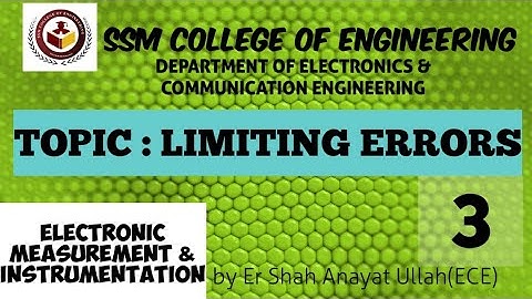 Limiting Error (SSM College of Engineering)
