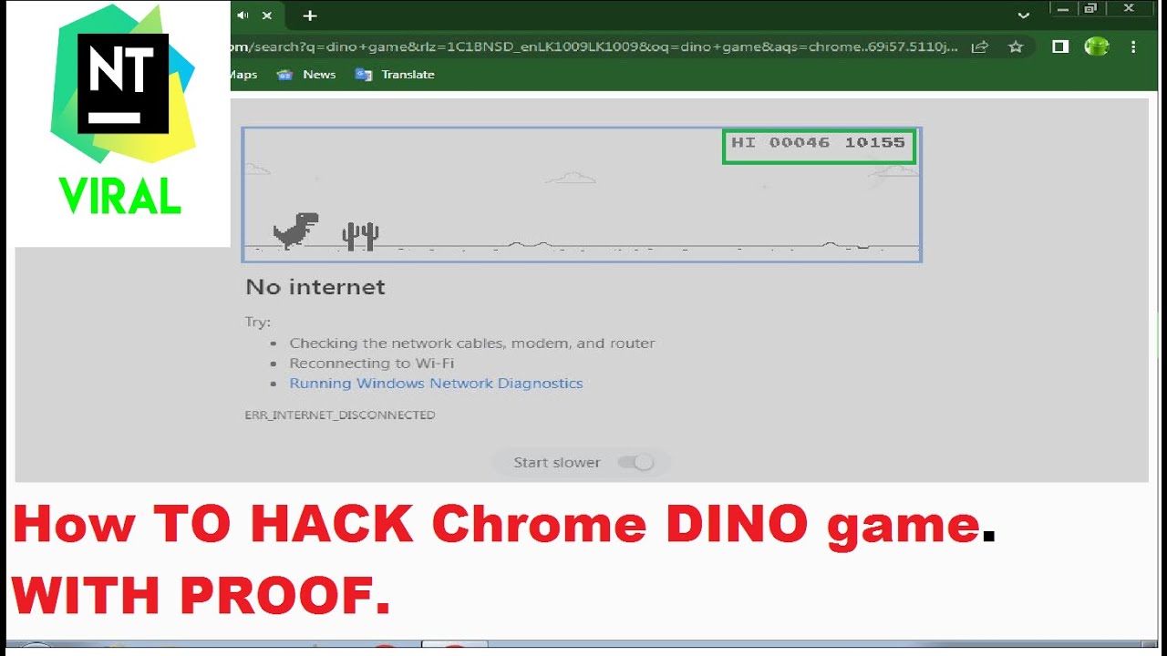 How to Hack Chrome DINO game | With proof | @NTVIRAL - YouTube