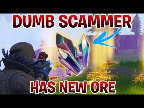 Dumb Scammer Has *NEW* ORE!! (Scammer Gets Scammed) Fortnite Save The World