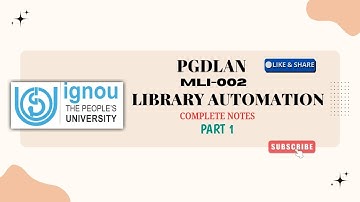 MLI-002 Library automation | PGDLAN | Complete Notes part-1