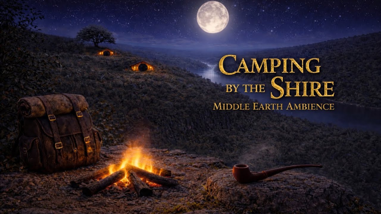 Campfire Overlooking the Shire | Cozy Middle-Earth Ambience (3 Hours)