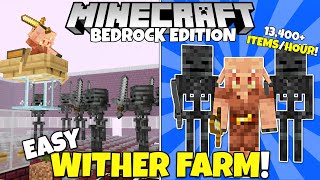 Minecraft Bedrock: Easy WITHER SKELETON Farm Tutorial! 13,400+ Items/Hour!