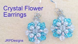 Crystal Flower Earrings--Beginner Level