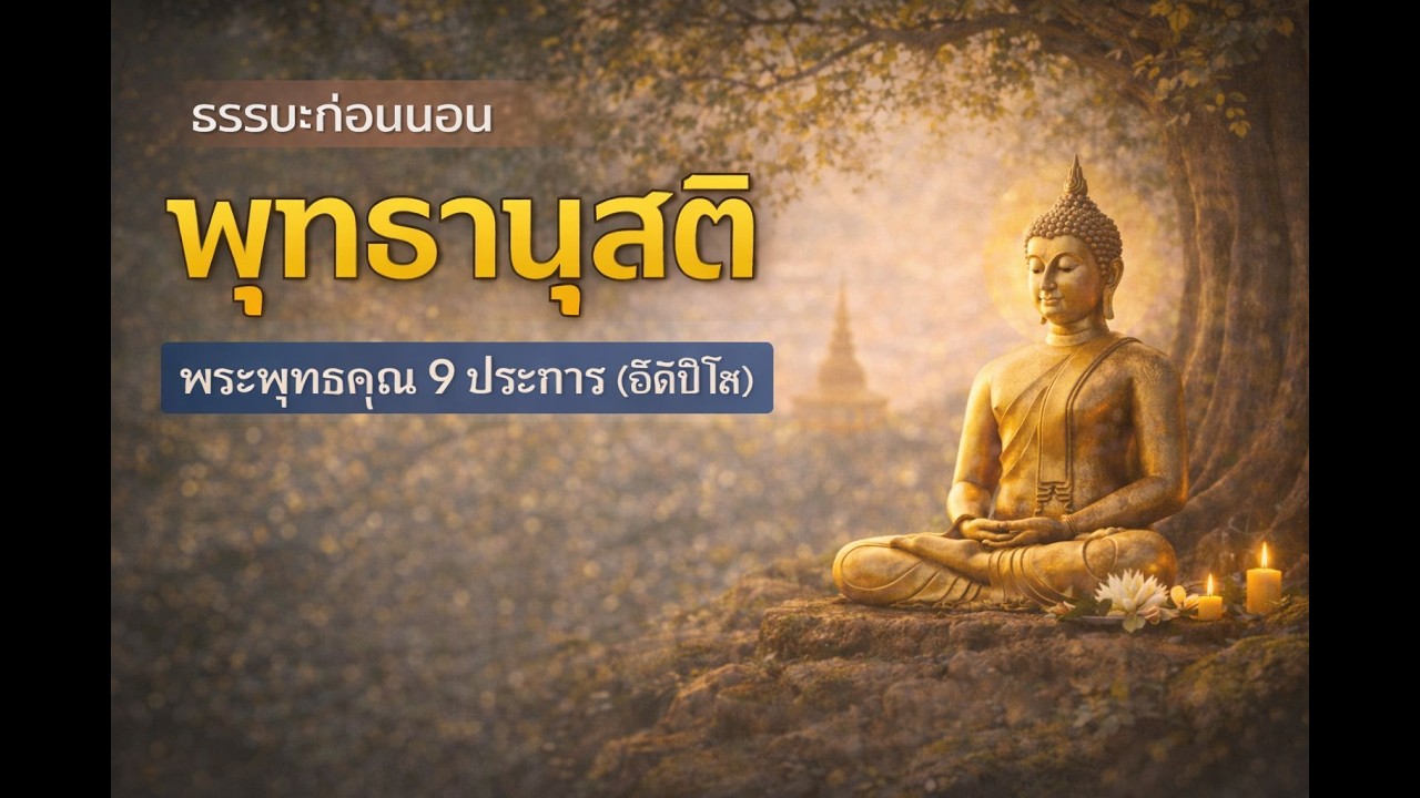 ธรรมะก่อนนอน พุทธานุสติ พระพุทธคุณ ๙ ประการ (อิติปิ โส)