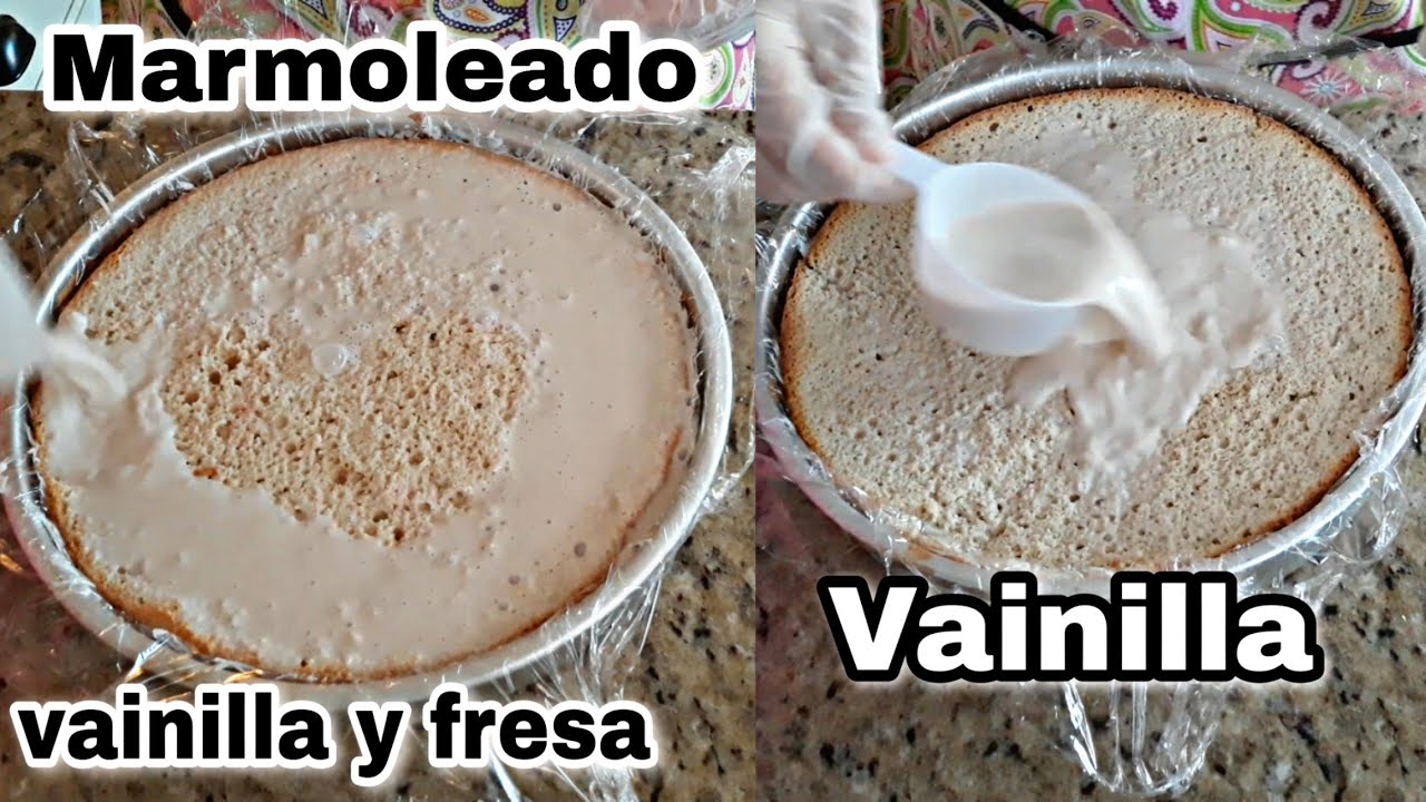 Pan Esponja De Vainilla Y Marmoleado De Fresa Para Pasteles Tres Leches