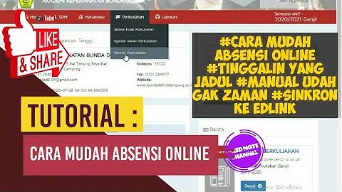 Absensi Perkuliahan di Siakad Go feeder II Sinkron ke Edlink II Bunda Delima II Siakad