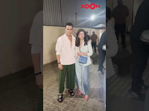 Akshay Kumar WAITS For Wife Twinkle To POSE For The Paps At The Screening Sky Force Shorts