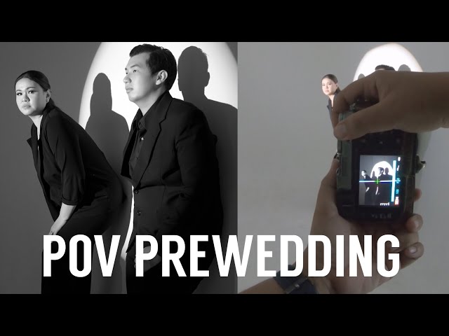 POV DAN BEHIND THE SCENE PREWEDDING PHOTO DI STUDIO MENGGUNAKAN CONTINUOUS LIGHT | FUJIFILM X100S class=