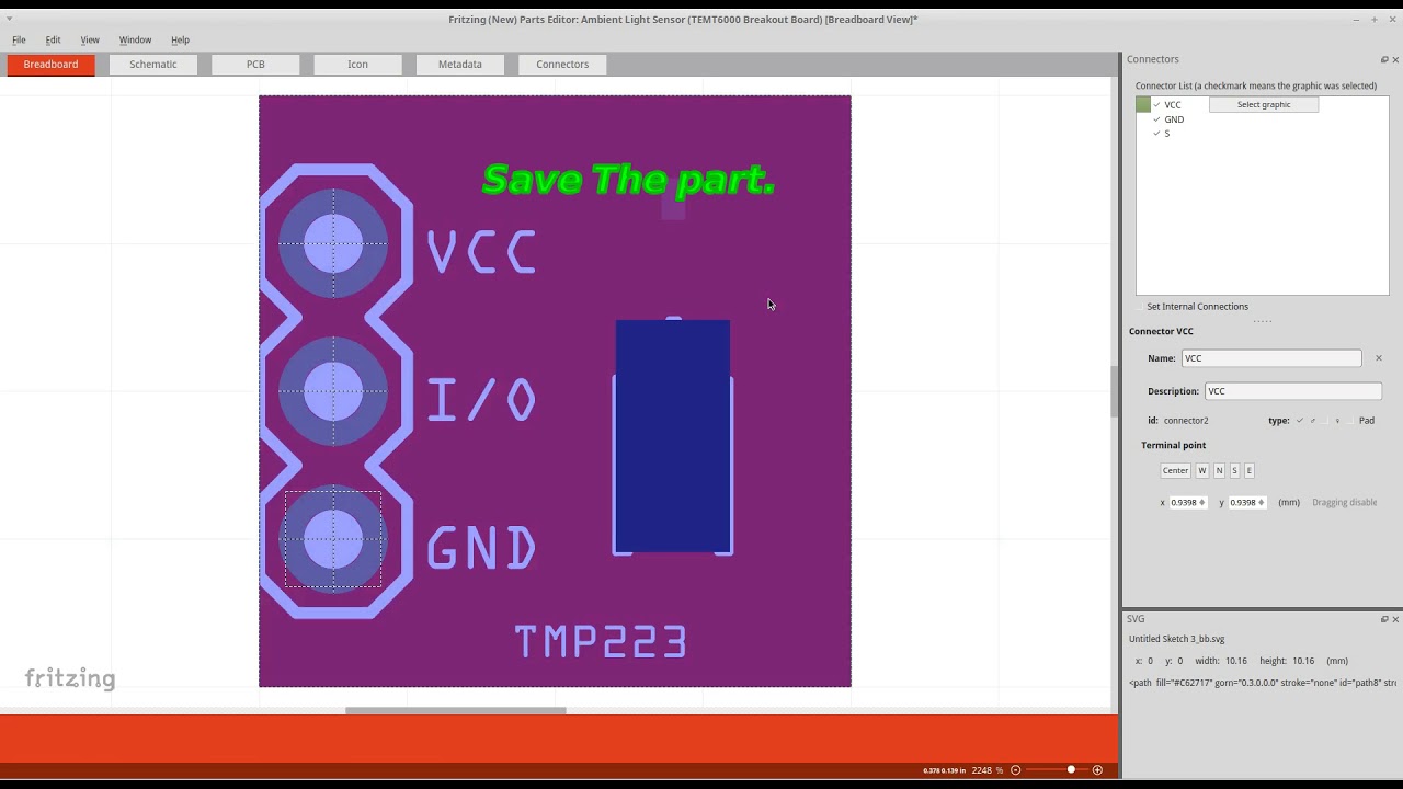 Fritzing Quick and Dirty Parts editing Pinouts YouTube