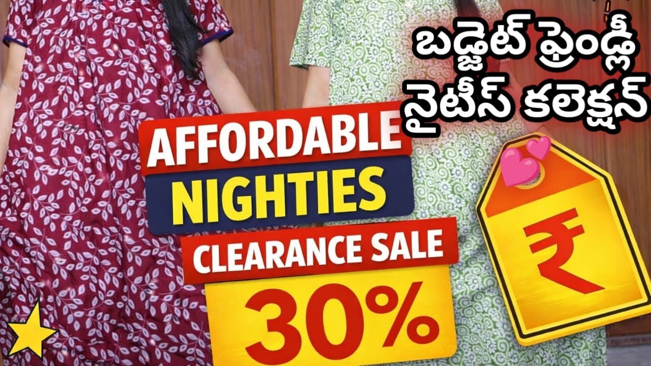 Budget Nighties Collection | Clearance Sale 30% OFF | Latest Designs | BhavaniTeluguVibes #vlogs 