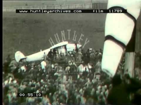 Charles Lindbergh at Croydon Airdrome 1927. Film 11789 - YouTube