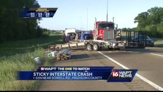 Sticky crash ties up traffic in Madison County