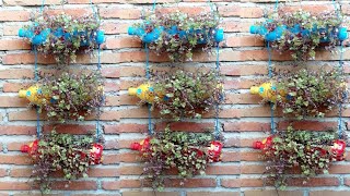 membuat pot bunga gantung dari botol bekas // recycle used bottles into beautiful hanging pots