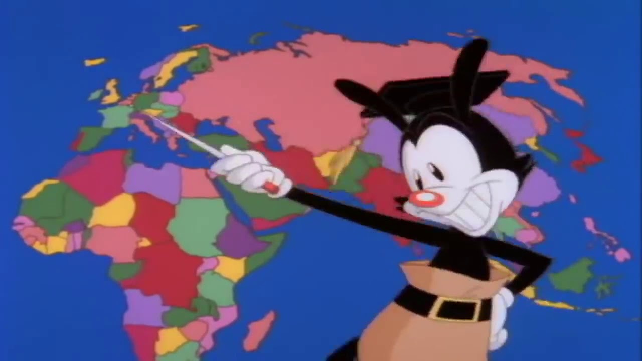 Yakko's world but everything that sounds the same in Greek is in Greek