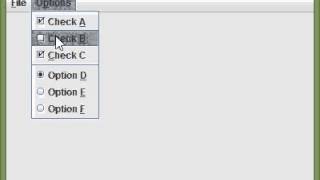 Example of using Java JMenu