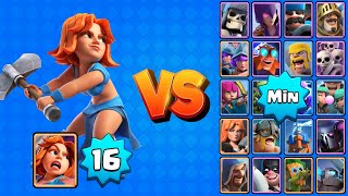 VALQUIRIA NV16 vs TODAS LAS CARTAS AL MÍNIMO | Clash Royale