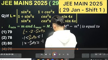 JEE MAIN PYQ 2025 ( 29 Jan   - shift 1 )  || Matrix and determinant  PYQ || IIT JEE Class12 #JEE2025