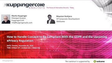 Webinar | Consent Management - How to comply to GDPR and ePrivacy regulation (with KuppingerCole)