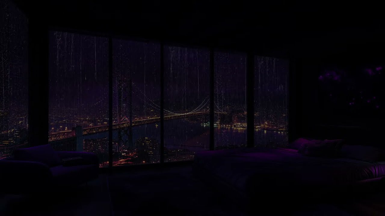 Rainy Night in NYC Cabin(No Ads)💦Cozy Rain+Thunder Sounds for HEALING SLEEP😴Relaxing