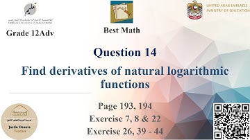 G12A Question 14 Find derivatives of natural logarithmic functions