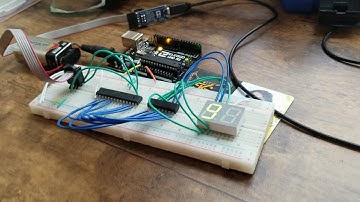 7 Segment Display Counting 0-9 with Atmega328 (MCU2)