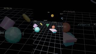 10 Geometric Shapes Floating Through a 3D Math Grid | Blender + Manim Style Animation