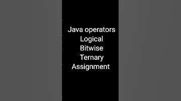 #operators #java interview questions #logical#bitwise#ternary#assignment#javaoperators