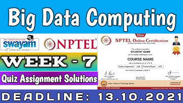NPTEL BIG DATA COMPUTING ASSIGNMENT 7 SOLUTIONS