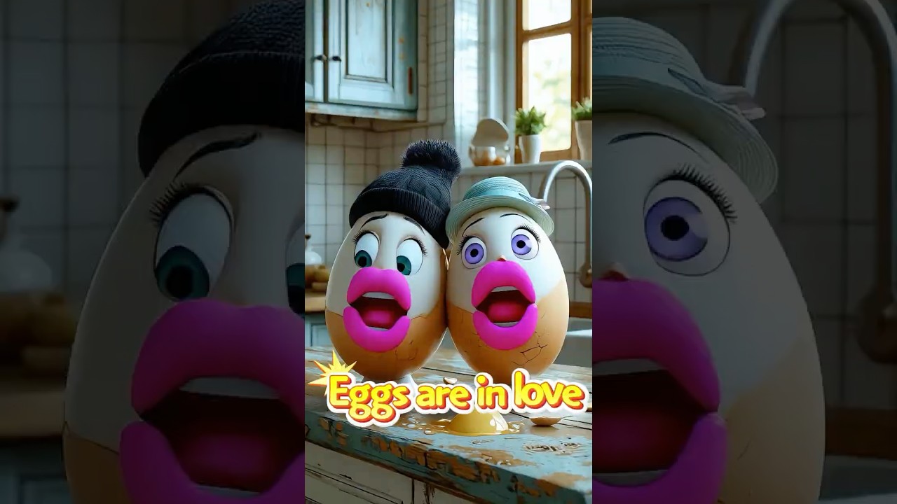 Egg Couple's Shy Kiss Loop Will Melt Your Heart!