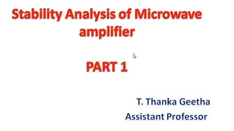 Stability Analysis of Microwave amplifier-Part 1
